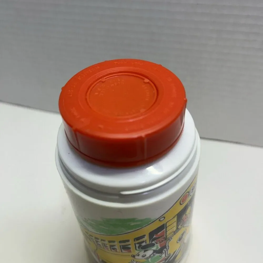 VTG Disney Mickey School Bus Yellow Thermos By Aladdin, Bottle, Lid/Cup  Stopper - Picture 7 of 9